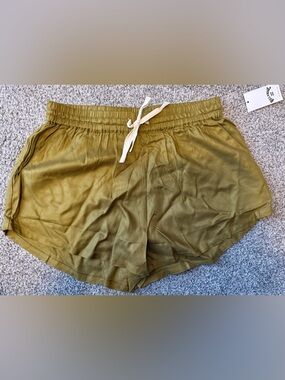 Billabong Olive Green Drawstring Athletic Shorts